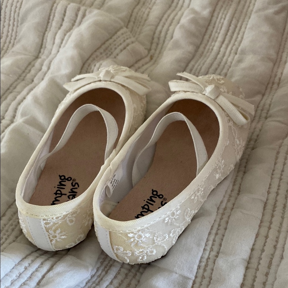 Jumping Beans Kids Cream Ballet Flats - Picture 2 of 4